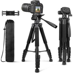 74’’ Camera Tripod with Travel Bag,Cell Phone Tripod with Wireless Remote